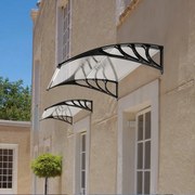 Toldo de 102 x 99 cm para janela ou porta para proteção solar, chuva, neve, vento Transparente