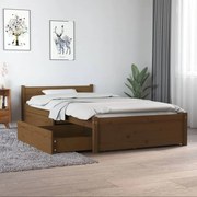 Estrutura de cama c/ gavetas 90x190 cm 3FT Single castanho mel