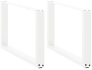 vidaXL Pés para mesa de centro em formato de U, 2 peças, branco, 70x (42-43) cm, aço