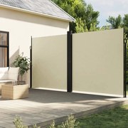 vidaXL Toldo lateral retrátil 200x1000 cm cor creme