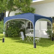 Tenda Dobrável 3x3 cm Tenda de Jardim com Altura Ajustável Bolsa de Transporte Tecido Anti-UV e Sacos de Areia Azul Escuro