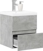 vidaXL 2 pcs conj. móveis casa banho derivados madeira cinza cimento