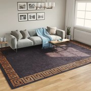 vidaXL Tapete lavável antiderrapante 400x300 cm preto e dourado