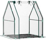 Estufa Pequena Estufa de Exterior Porta com Fecho de Correr Base de Te