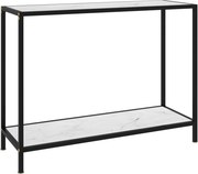 vidaXL Mesa consola 100x35x75 cm vidro temperado branco