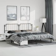 vidaXL Estrutura de cama com cabeceira 193x203 cm metal preto