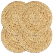 Individuais de mesa 4 pcs em juta liso 38 cm redondo natural