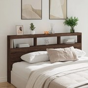 vidaXL Armário cabeceira c/ luzes LED 200x17x102 cm carvalho castanho