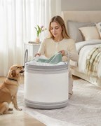Cesto para roupa suja 90 L com tampa e pega 50 x 50 x 46 cm cinzento