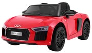 Carro elétrico para Crianças 12V AUDI R8 Spyder RS Rodas de EVA, Assento de couro Vermelho Pintado