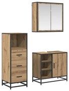 vidaXL Conjunto de Móveis para Banheiro 3 pcs Carvalho Artesanal