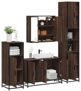 vidaXL 4 pcs conj. móveis WC derivados madeira cor carvalho castanho