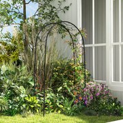 Arco de Jardim de Aço para Decoração Arco de Casamento Desenho Espiral de Coração para Plantas Trepadeiras 125x37x230 cm Preto