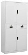 vidaXL Armário de escritório 90x40x180 cm aço cinzento-claro