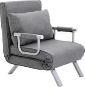 HOMCOM Poltrona Relax Poltrona Reclinável, Função de Espreguiçadeira, Cama para Hóspedes, 65 cm x 69 cm x 80 cm, Cinza | Aosom Portugal