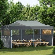 vidaXL Tenda de festa pop-up dobrável paredes laterais 3x6 m antracite