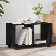Mesa de Apoio vidaXL com Rodas Preto Carvalho 72x33x42,5 cm Madeira Engenharia