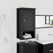 vidaXL Móvel de parede p/ WC BERG 40x27x71,5 cm pinho maciço preto