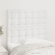 vidaXL Cabeceira de cama 2 pcs couro artificial 80x5x78/88 cm branco