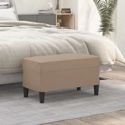 vidaXL Banco 70x35x41 cm couro artificial cor cappuccino