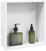 vidaXL Nicho parede p/ duche 32x32x9 cm aço inoxidável branco mate