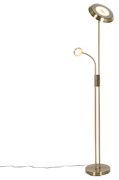 Candeeiro de pé bronze com LED e dimmer com luz de leitura - Fez Retro