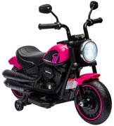 HOMCOM Motocicleta Elétrica para Crianças de 18-36 Meses com Bateria 6V Farol e Rodas Auxiliares Removíveis 76x42x57 cm Rosa | Aosom Portugal