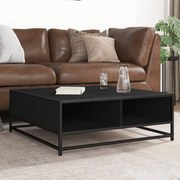 vidaXL Mesa de centro 80x80x30 cm derivados de madeira/metal preto