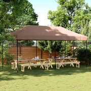 vidaXL Tenda para festas pop-up dobrável 580x292x315 cm castanho