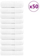 vidaXL Toalhas de rosto premium SOLUND 50 unidades, brancas, 30x30 cm, 600 g/m²