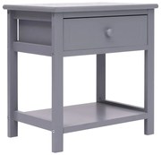 vidaXL Mesa-de-cabeceira 40x29x42 cm madeira paulownia cinzento