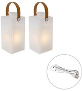 LED Conjunto de 2 Candeeiros de Mesa Brancos Efeito Chama Recarregáveis IP44 - Stard Design