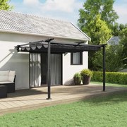 vidaXL Gazebo Montado na Parede Cinzento-escuro 3 x 3 m Aço