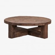 Mesa De Centro Redonda Ø120 Cm Em Madeira Reciclada Juvira Ø120 Cm - Sklum