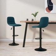 vidaXL Bancos de bar 2 pcs veludo azul