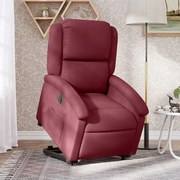 vidaXL Poltrona reclinável elevatória elétrica tecido vermelho-tinto
