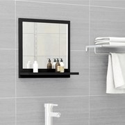 vidaXL Espelho de casa de banho derivados de madeira preto