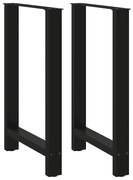 vidaXL Pés para mesa de bar pretos 2 peças 60x(90-91) cm aço