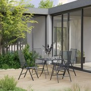 vidaXL 5 pcs conjunto de jantar para jardim aço antracite