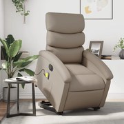 vidaXL Poltrona reclinável elevatória elétrica couro artif. cappuccino