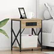 vidaXL Armário de Cabeceira com gaveta Carvalho sonoma 41 x 31 x 51 cm