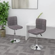 vidaXL Cadeiras de jantar giratórias 2 pcs tecido cinzento-acastanhado