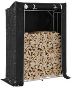 vidaXL Rack de lenha com tampa de chuva 150x60x200 cm aço galvanizado