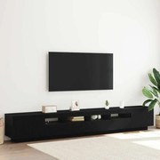 Estante de TV vidaXL com Luzes LED em Carvalho Preto 260x35x40 cm em Madeira Compensada