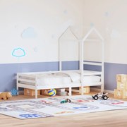 Telhado de cama infantil 108x70x176,5 cm pinho maciço branco