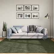 vidaXL Tapete pelo curto macio lavável HUARTE 200x200cm verde-floresta