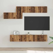 vidaXL Conjunto de móvel de TV 7 pcs Madeira antiga 60 x 30 x 30 cm