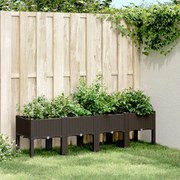 vidaXL Vaso/floreira de jardim c/ pernas 160x40x42 cm PP castanho