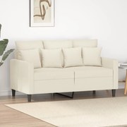 vidaXL Sofá de 2 lugares veludo 120 cm cor creme