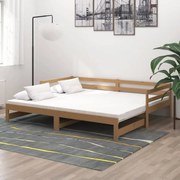 Estrutura sofá-cama de puxar 2x(90x200) cm pinho castanho-mel